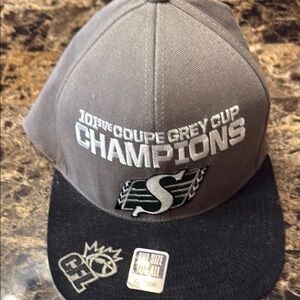 CFL Saskatchewan RoughRiders Reebok Gray and Black Championship Games Hat